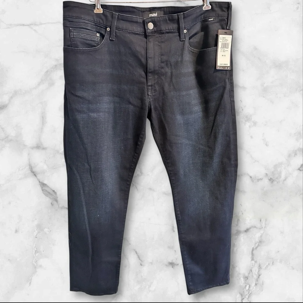 Mavi Jeans Mens 38X32 Zach Dark Williamsburg Straight Leg Stretch Denim NEW
